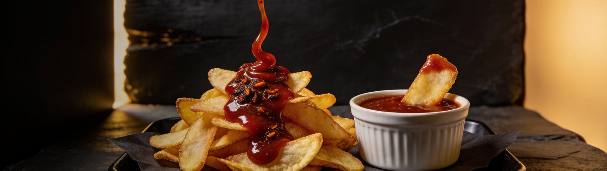 Heavenly Hell — Smoky chipotle ketchup poured over golden hand-cut chips