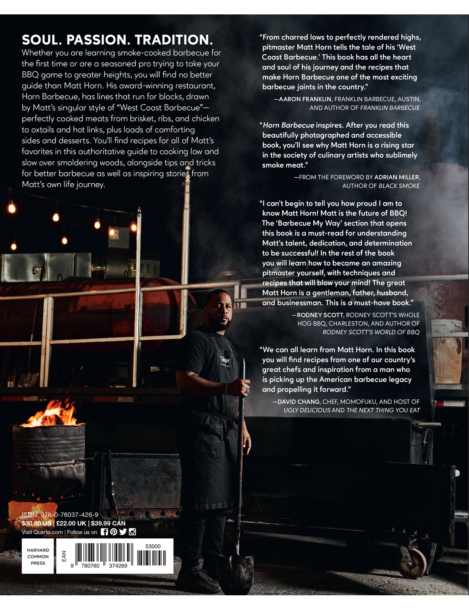 Horn Barbecue by Matt Horn hardback cookbook — back cover