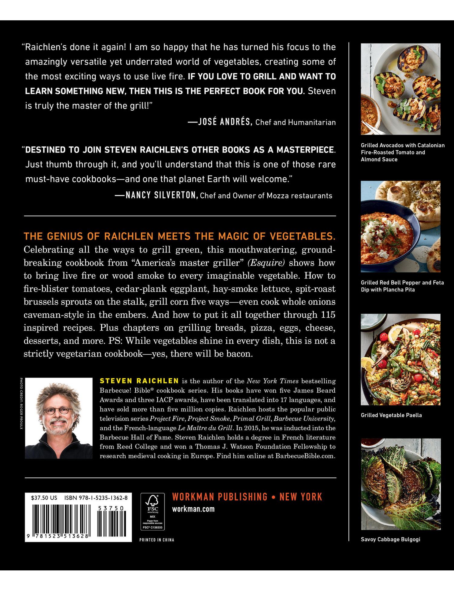 How to Grill Vegetables by Steven Raichlen paperback cookbook — back cover