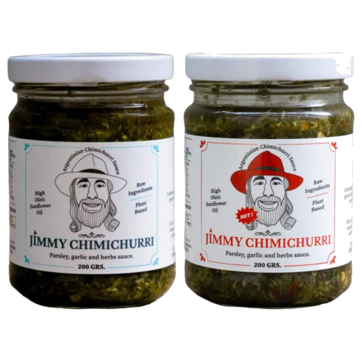 Jimmy Chimichurri Classic and Hot bundle — two 200g jars