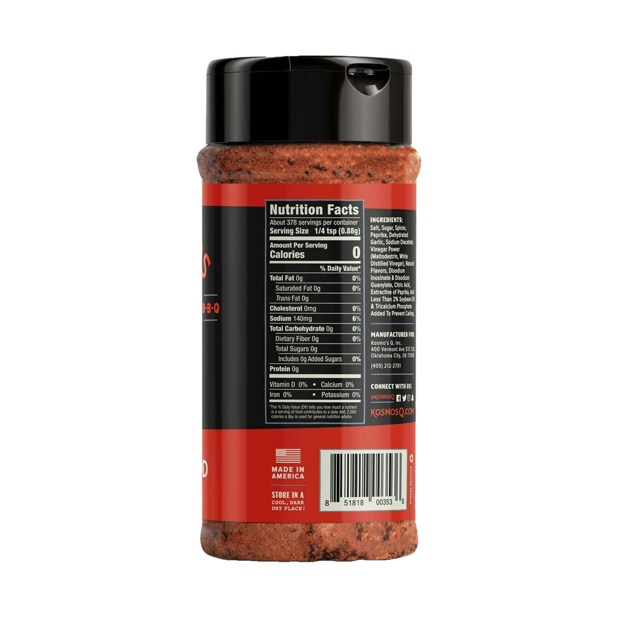 Kosmos Q Dirty Bird Sriracha Rub 312g left side