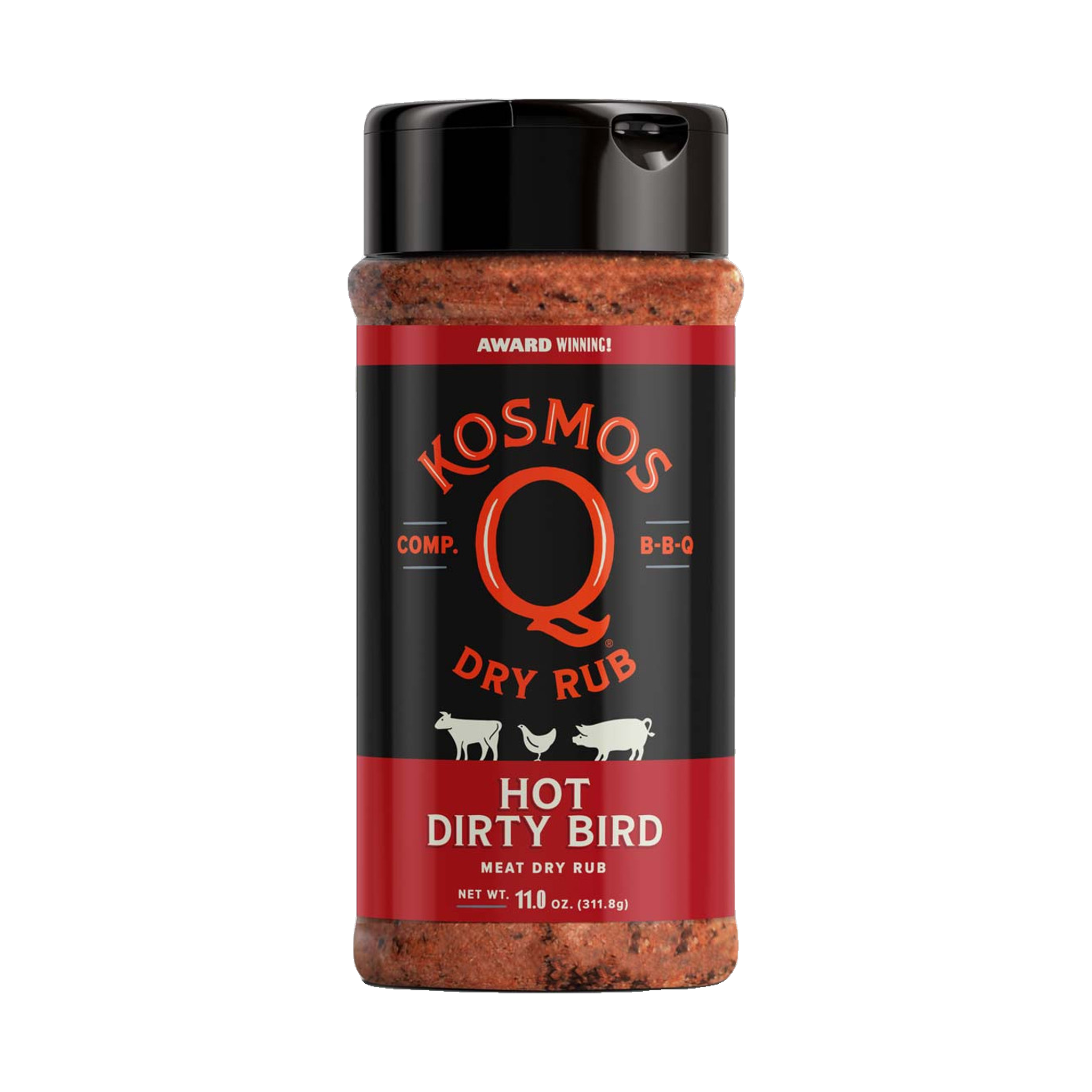 Kosmos Q Hot Dirty Bird Rub 312g front of pack