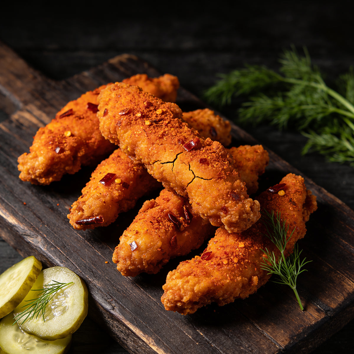 Kosmos Q Nashville Hot Wing Dust seasoning dusted on fried chicken wings