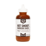 Lillie's Q Hot Smoky Barbeque Sauce 380ml spicy BBQ sauce — front of squeeze bottle on transparent background