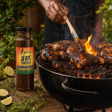 Little Brixton Jerk Marinade — jerk chicken basted on the charcoal grill