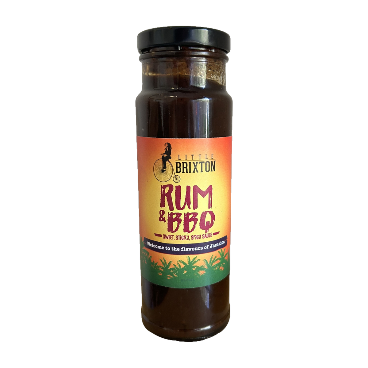 Little Brixton Rum and BBQ Sauce, front of bottle on transparent background