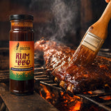 Little Brixton Rum and BBQ Sauce — ribs being glazed on the smoker
