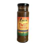 Little Brixton Sweet Mustard, front of bottle on transparent background