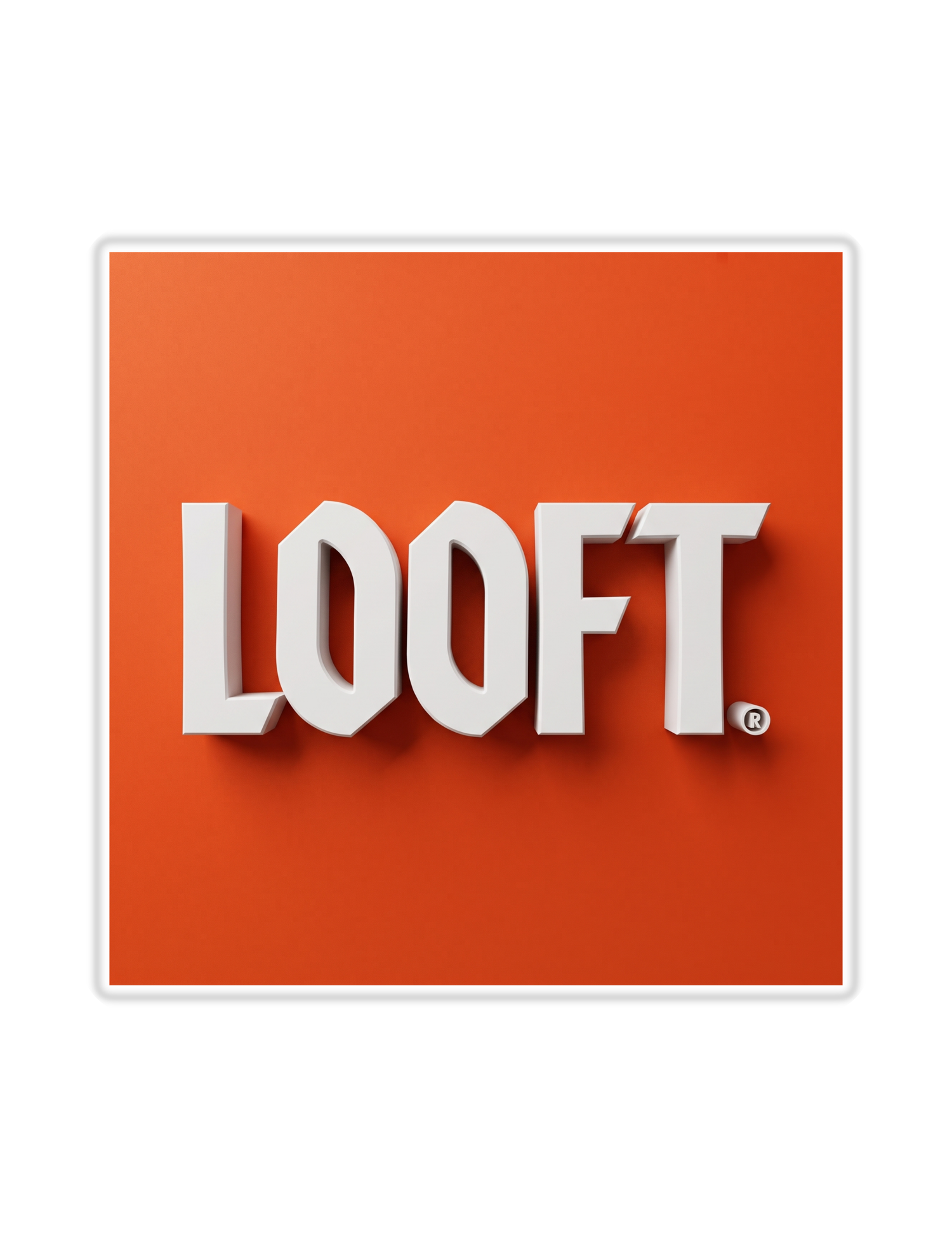 Looftlighter barbecue brand logo, LOOFT wordmark, white on transparent background
