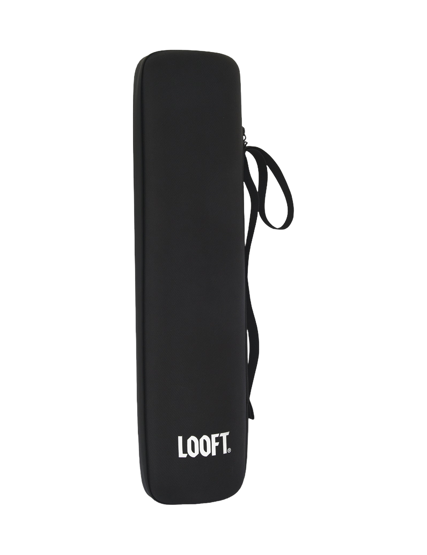 Looftlighter carry case for Classic and Pro — front of black case on transparent background