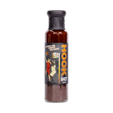 Low n Slow Basics Hook Shot jalapeno whiskey BBQ sauce 250ml, front of bottle on transparent background