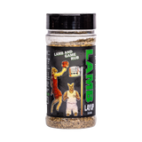 Low n Slow Basics Lamb Layup lamb rub 220g, front of shaker on transparent background