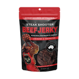 Low n Slow Basics Steak Shooter beef jerky 70g, front of pack on transparent background