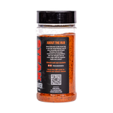 Low n Slow Basics Steak Shooter beef rub 250g, right side and label detail, transparent background