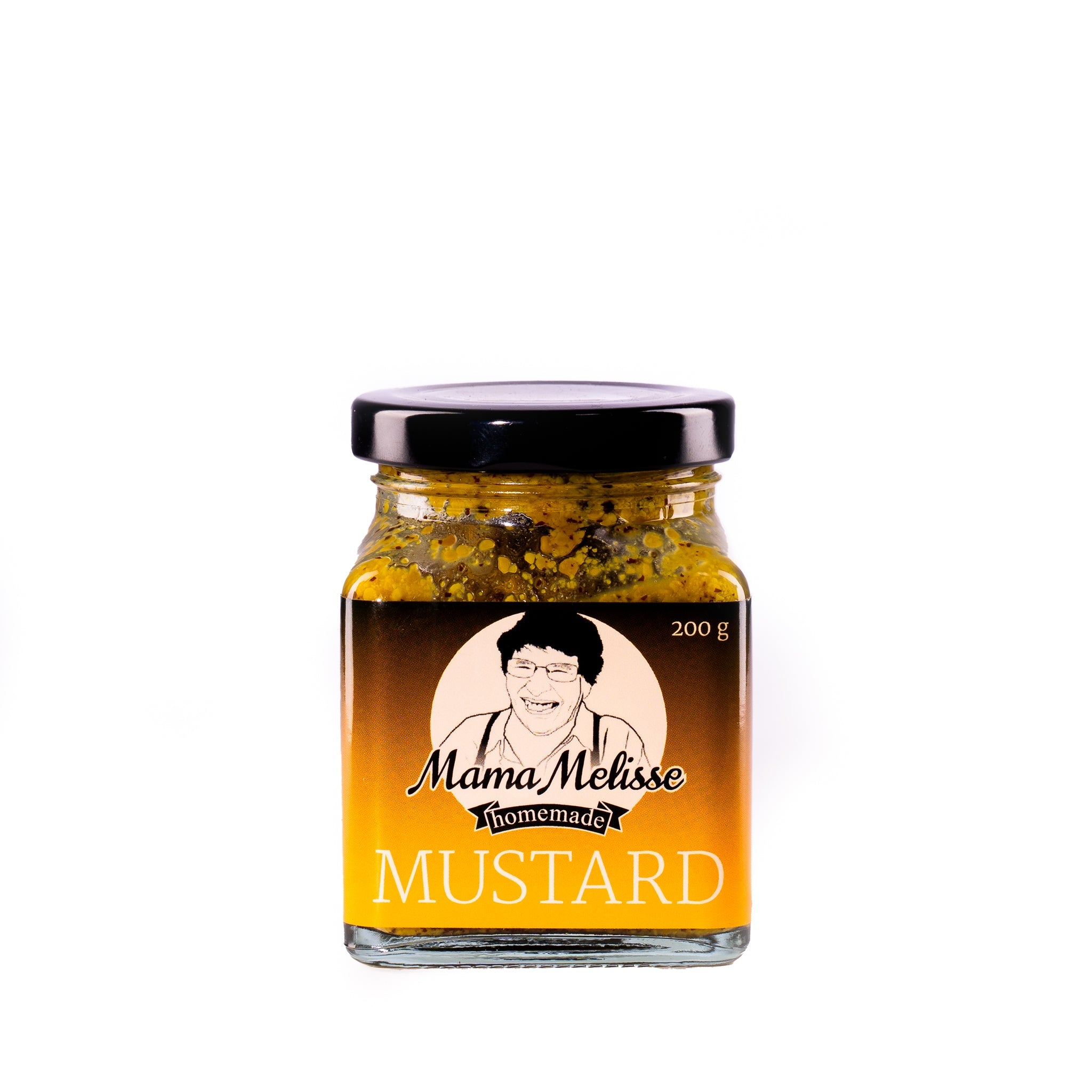 Mama Melisse Mama Mustard 200g jar, gluten free Australian grainy mustard made in Frankston Victoria