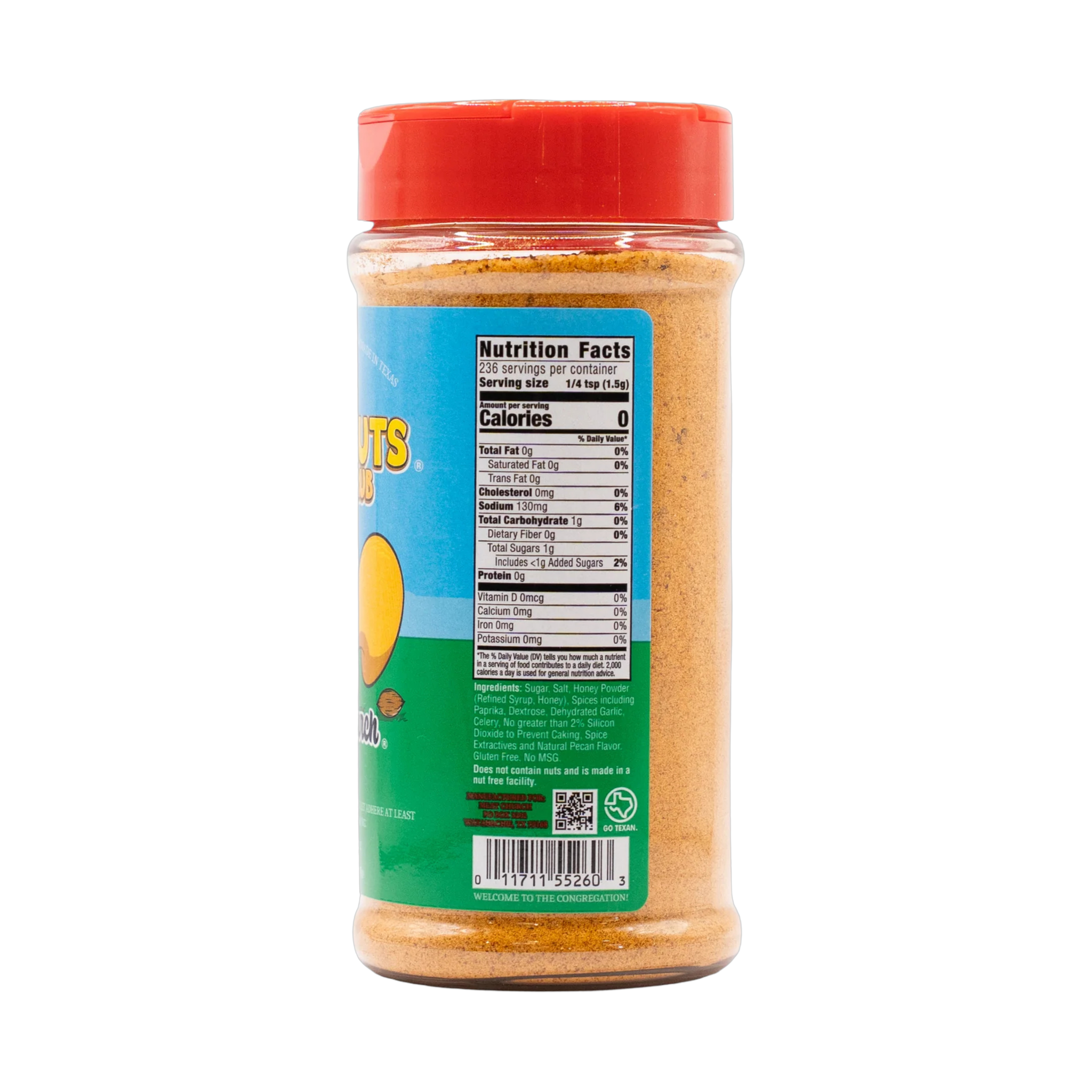 Meat Church Deez Nuts 354g honey pecan BBQ rub — left side view