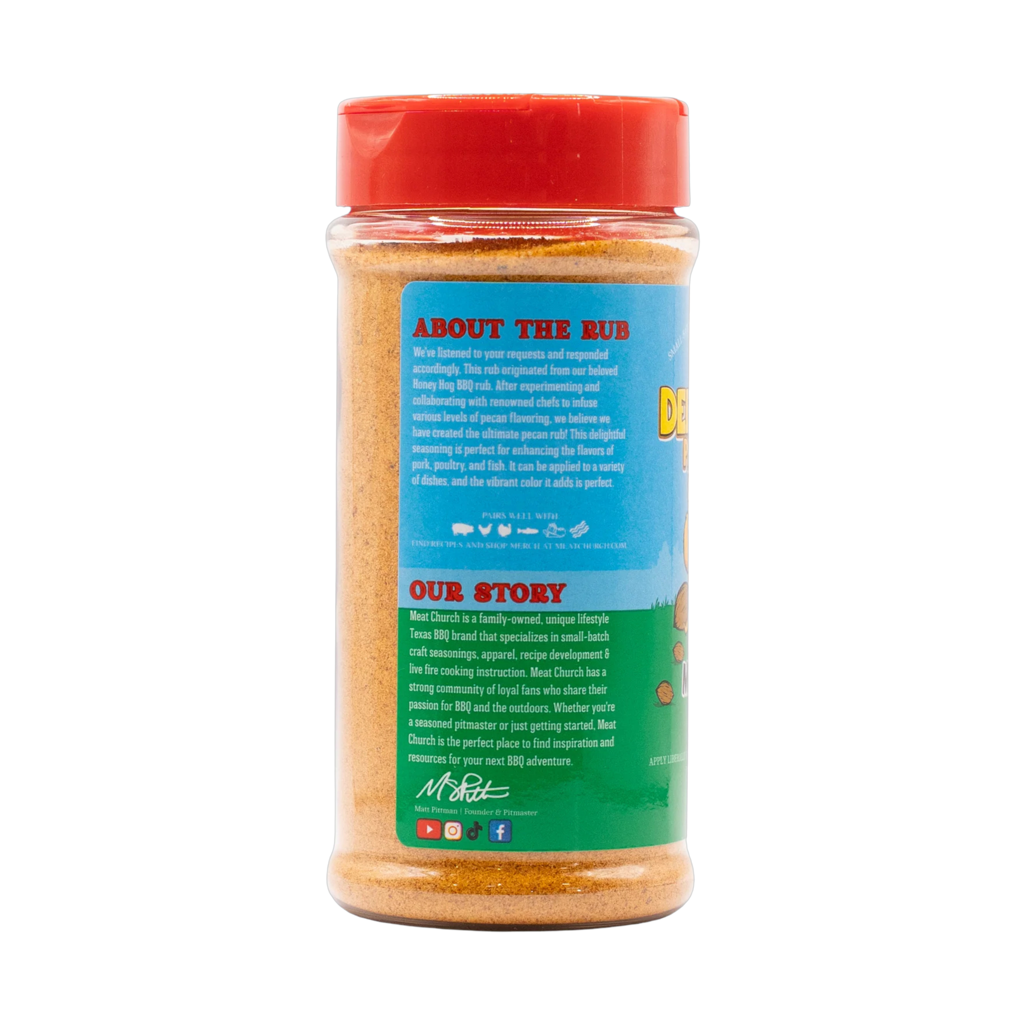 Meat Church Deez Nuts 354g honey pecan BBQ rub — right side view