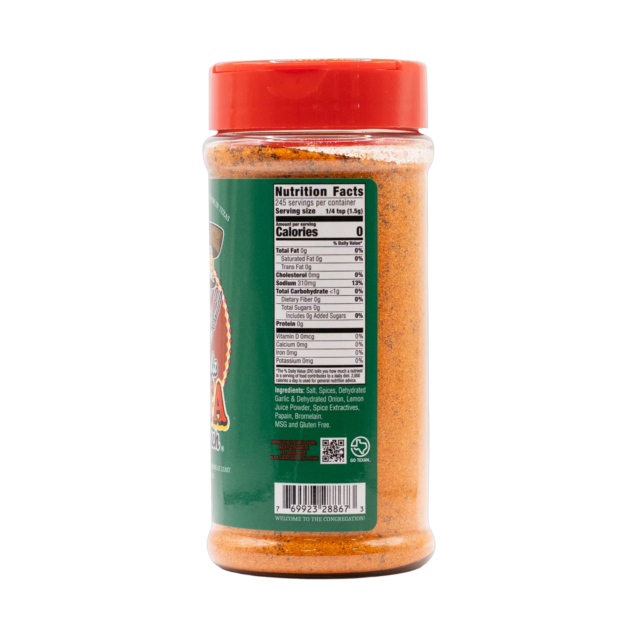 Meat Church Dia de la Fajita 340g Tex-Mex seasoning — left side view