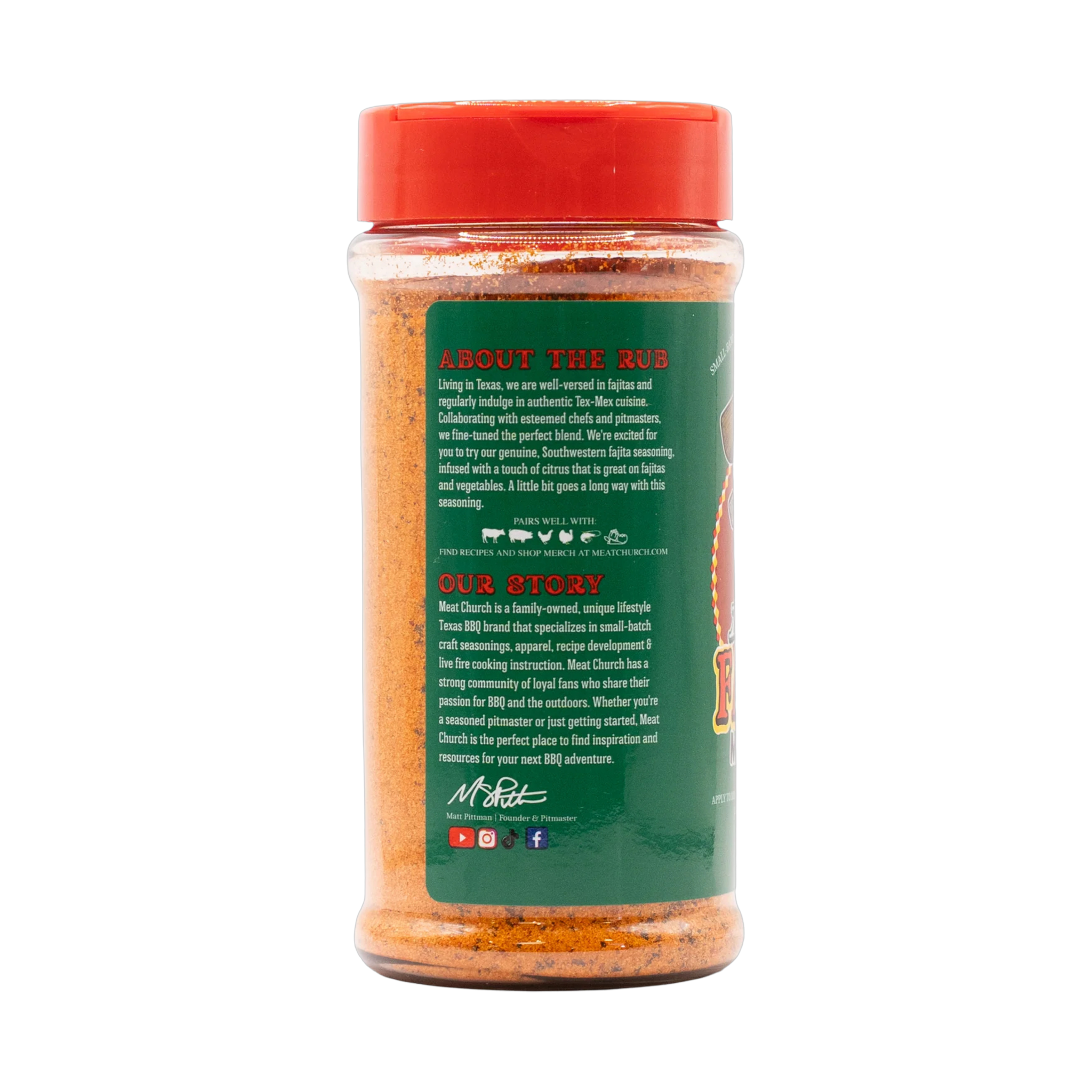 Meat Church Dia de la Fajita 340g Tex-Mex seasoning — right side view