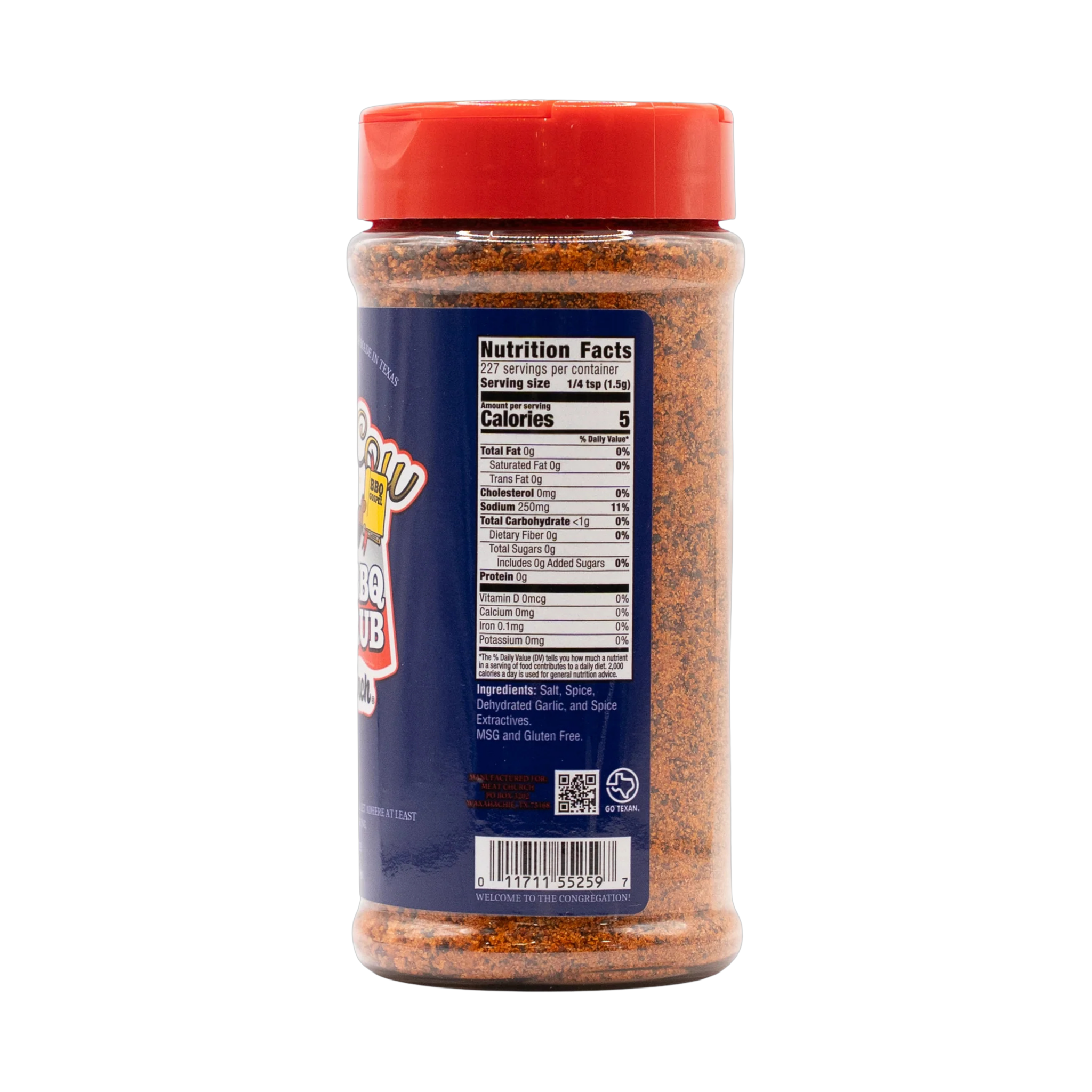 Meat Church Holy Cow 340g beef BBQ rub — left side view