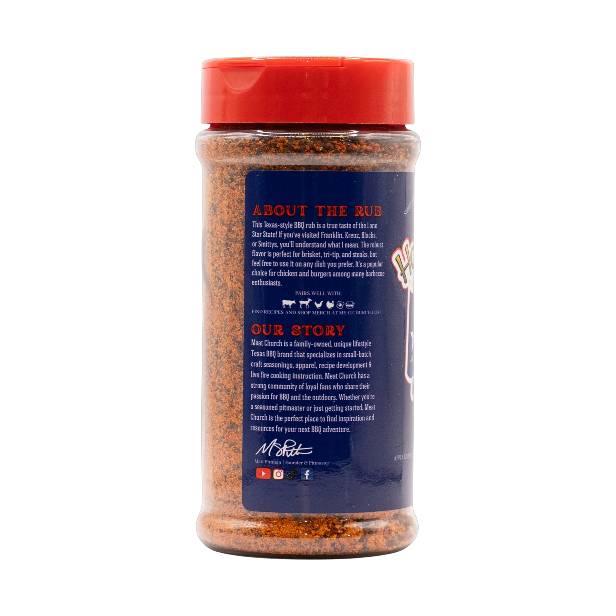 Meat Church Holy Cow 340g beef BBQ rub — right side view