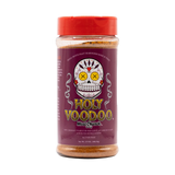 Meat Church Holy Voodoo 369g Cajun BBQ seasoning — front of shaker on transparent background