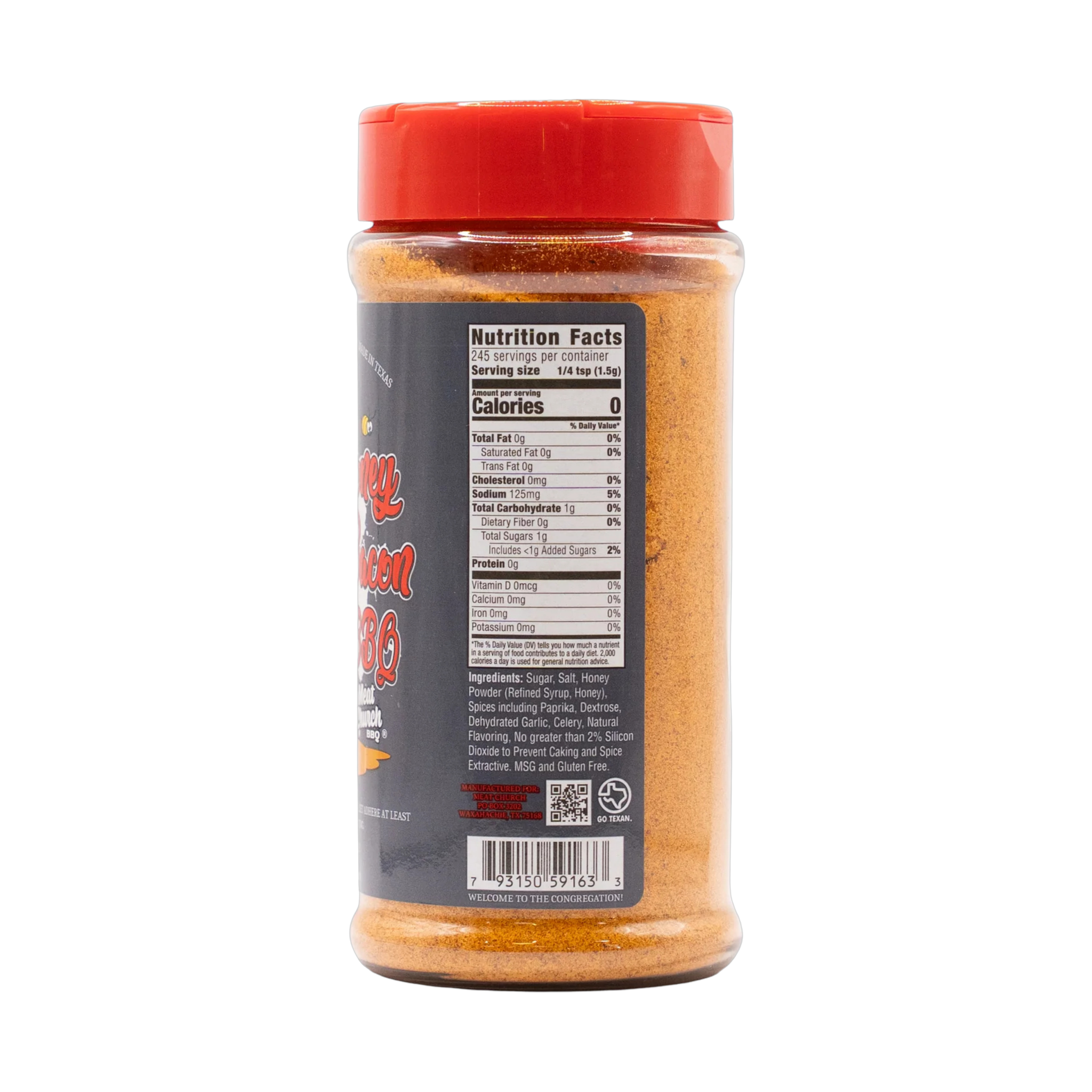Meat Church Honey Bacon 369g BBQ rub — left side view