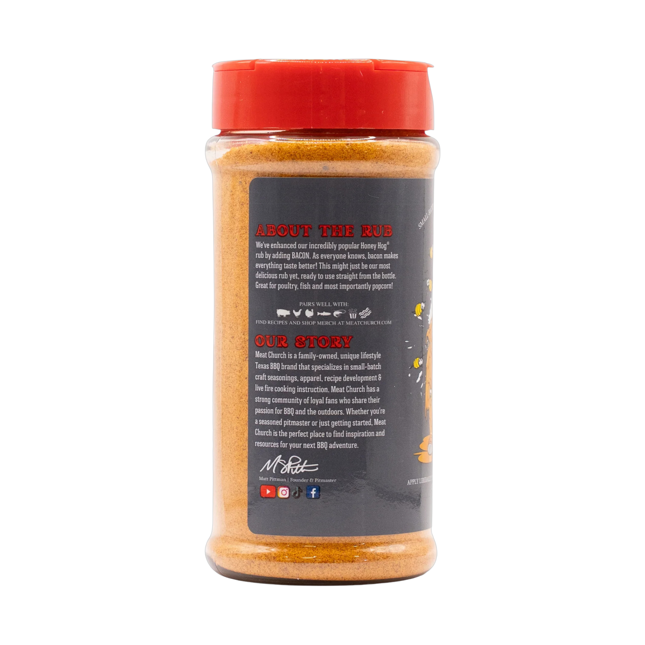 Meat Church Honey Bacon 369g BBQ rub — right side view
