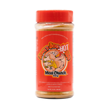 Meat Church Honey Hog Hot 340g sweet spicy BBQ rub — front of shaker on transparent background