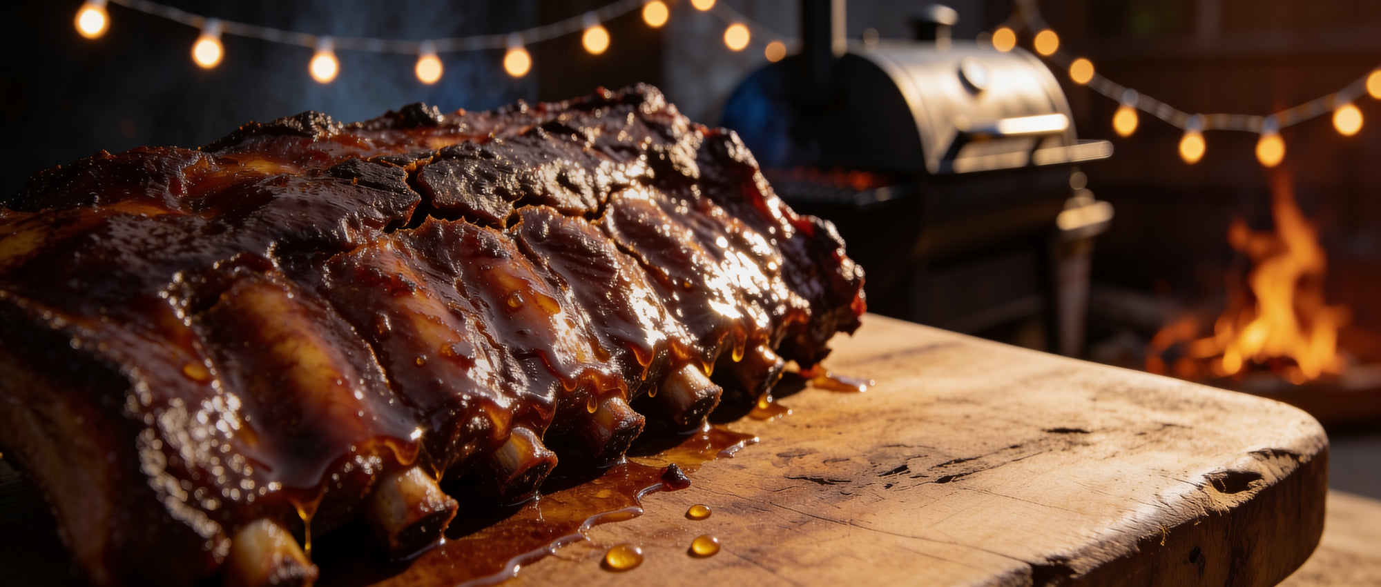 Meat Church Texas Sugar BBQ rub with glazed pork ribs off a Texas offset smoker