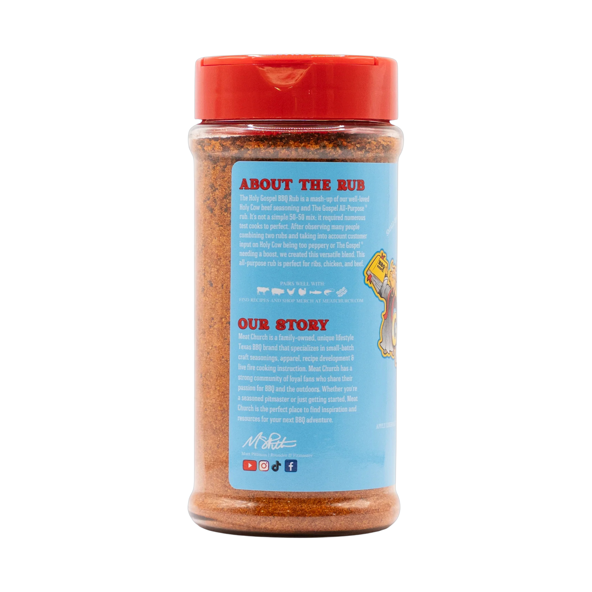 Meat Church The Holy Gospel 354g beef BBQ rub — right side view
