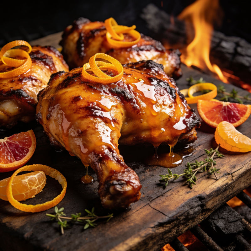 Orange category lifestyle photo - citrus-glazed grilled chicken lifestyle photo