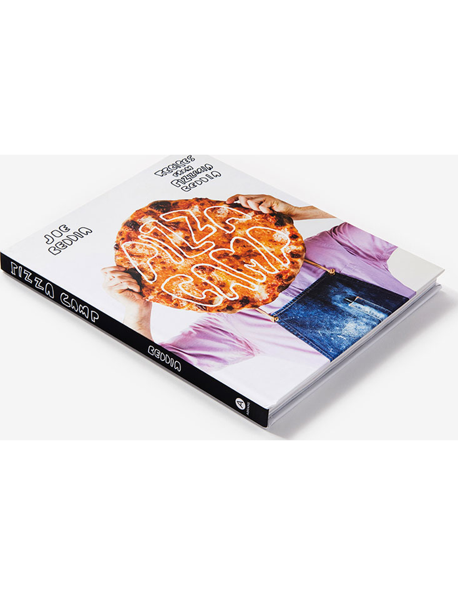 Pizza Camp by Joe Beddia hardback cookbook — angled view of the book