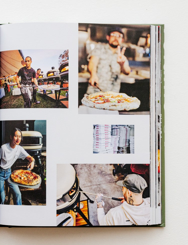 Pizza Volume 01 by Gozney hardback cookbook — interior page of guest chef portraits