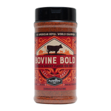 Plowboys BBQ Bovine Bold Rub 340g — front of shaker on transparent background