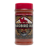 Plowboys BBQ Yardbird Rub 397g — front of shaker on transparent background