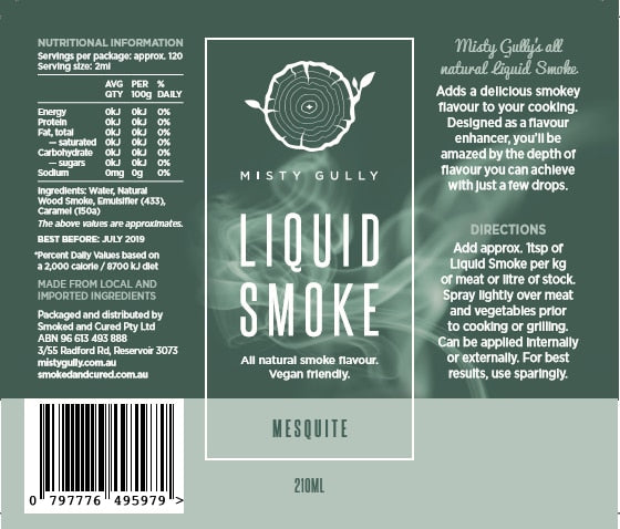 Misty Gully Liquid Smoke Mesquite label
