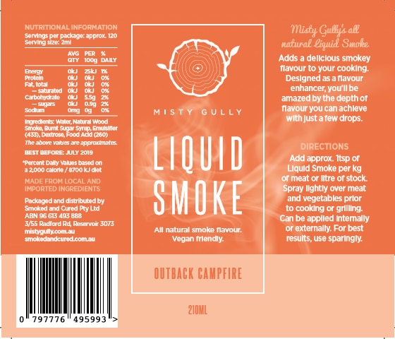 Misty Gully Liquid Smoke Outback Campfire label