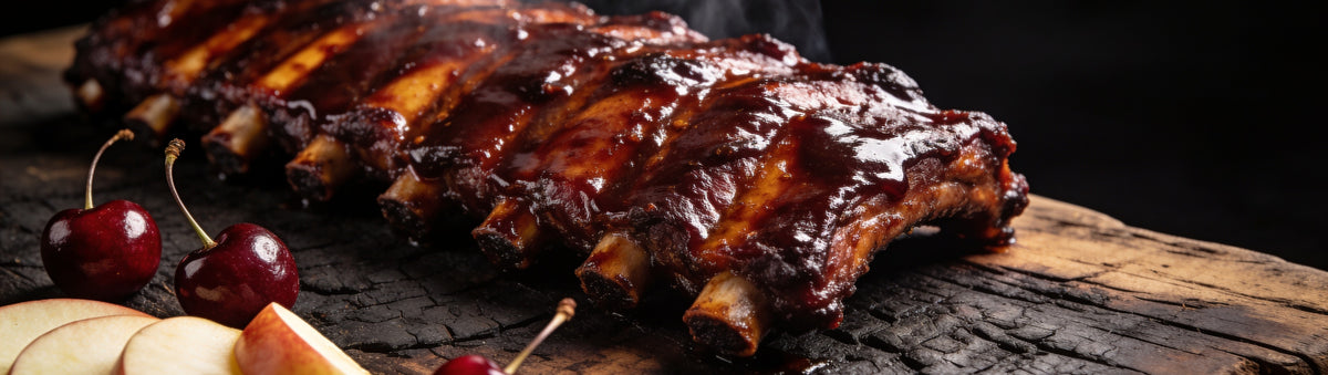 Republic Cherry Apple chicken and pork BBQ rub with a backyard BBQ platter of ribs and steak