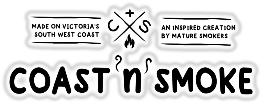 Coast N Smoke barbecue brand logo, C and S monogram, Victorian south-west coast, on transparent background