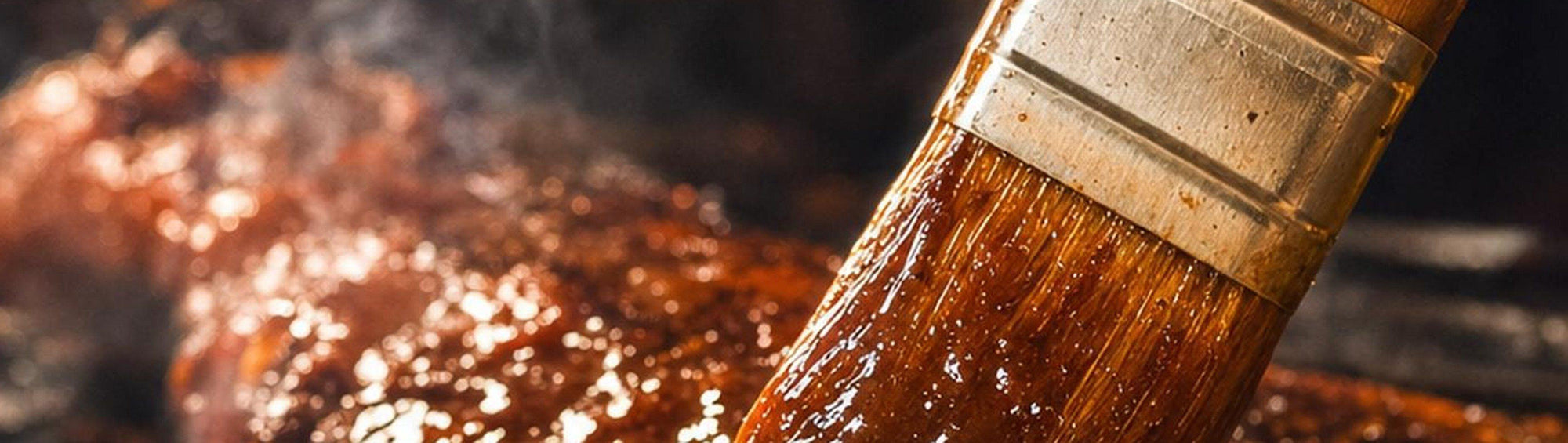 Little Brixton Rum and BBQ Sauce with sticky glazed pork ribs on the smoker, Jamaican rum barbecue sauce
