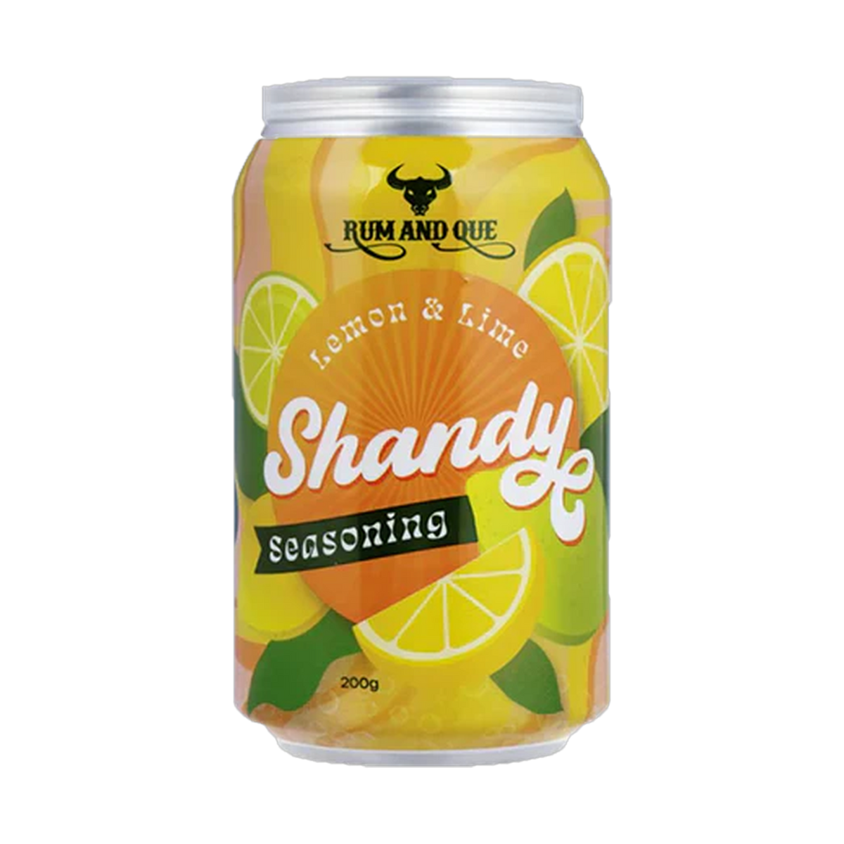 Rum and Que Shandy lemon-lime beer rub 200g, front of pack on transparent background