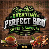 Big GC's Sweet & Savoury all-purpose rub 150g — official label artwork