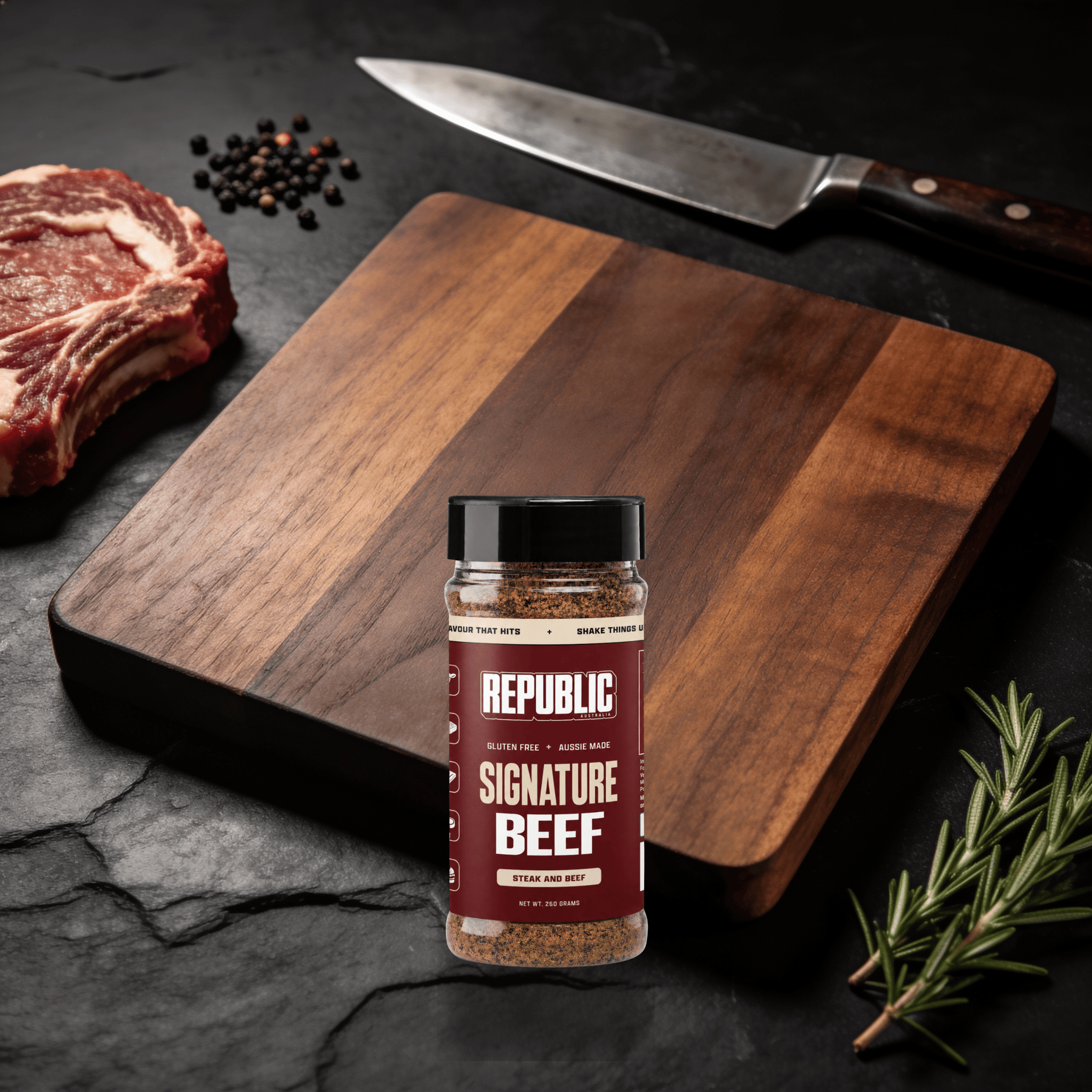 Republic Signature Beef gluten-free BBQ rub - beauty lifestyle shot