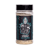 SinsQue Snow All Purpose Rub 250g BBQ rub — front of shaker on transparent background