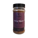 Smokes Cherry Chipotle BBQ rub 230g, front of shaker