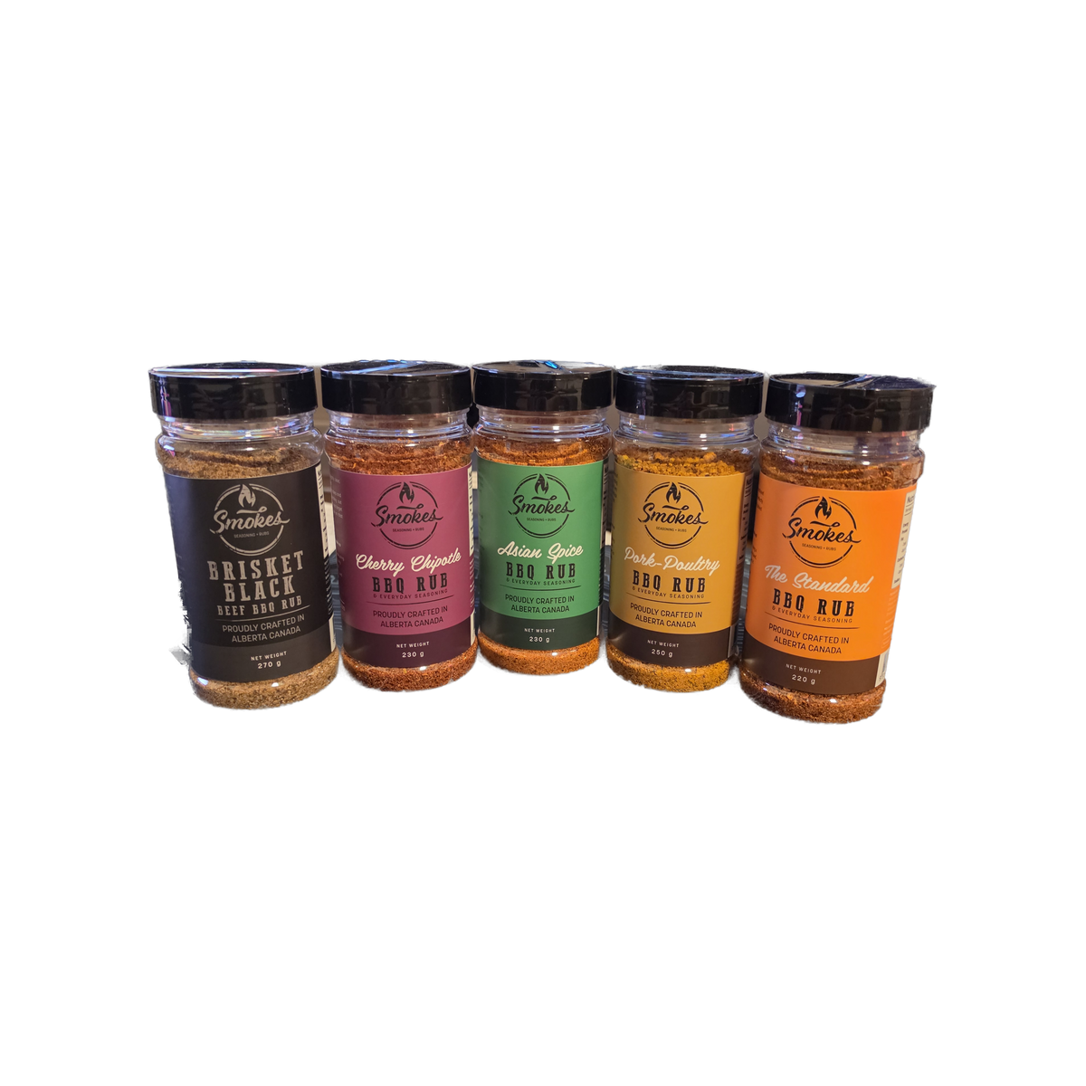 Smokes Seasoning full range bundle - all five BBQ rub shakers