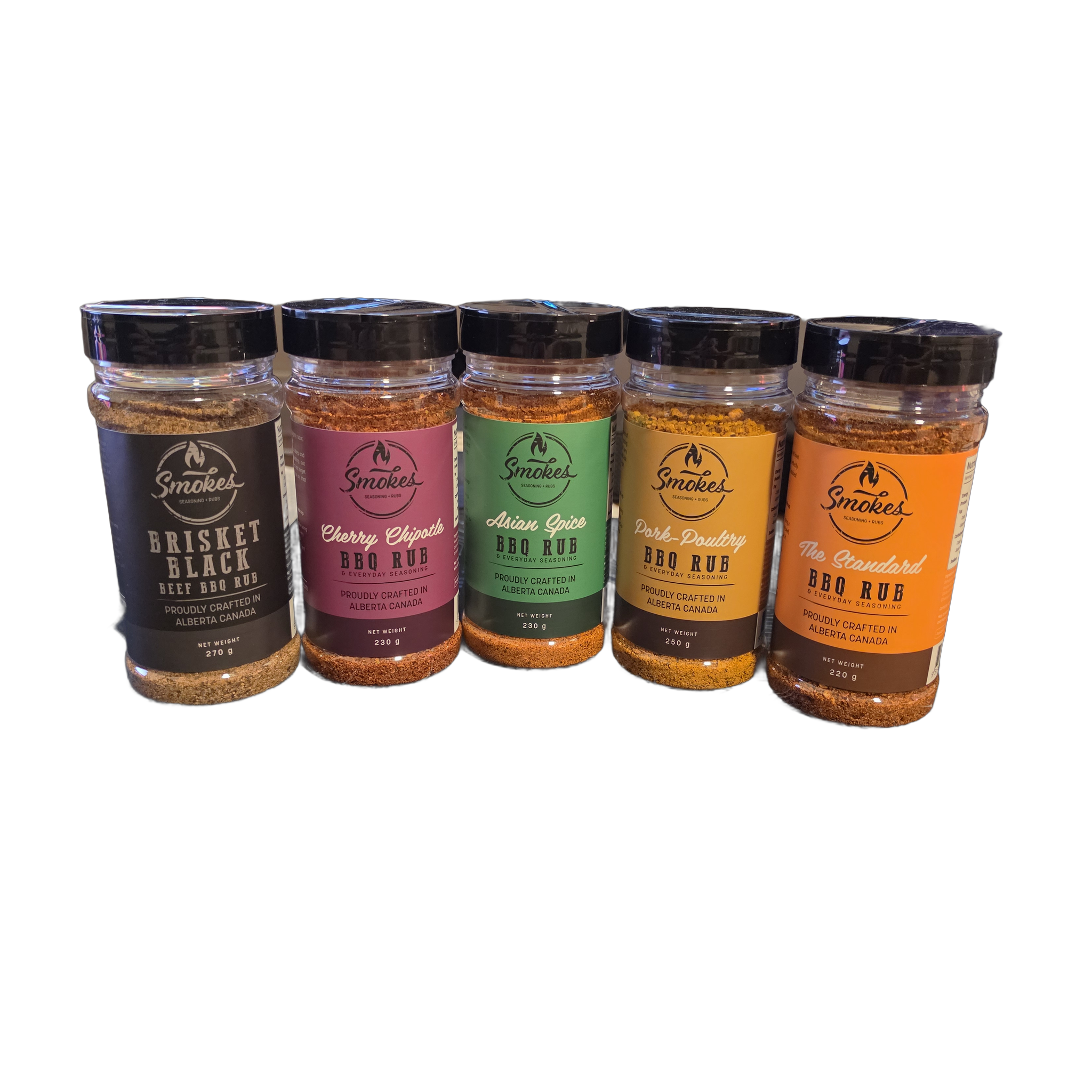 Smokes Seasoning five-rub range lineup