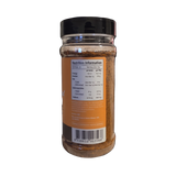 Smokes The Standard all-purpose BBQ rub 220g, side of shaker, transparent background