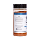 Smoky Pastures Sweet Dreams rub 240g, left side label detail, transparent background